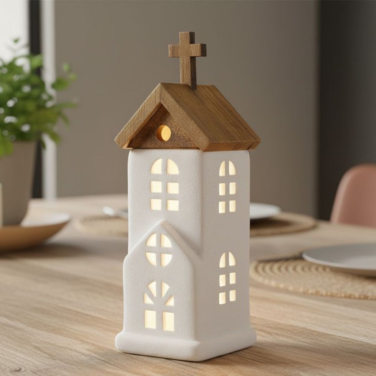 MICA - Adorno navidad casa madera