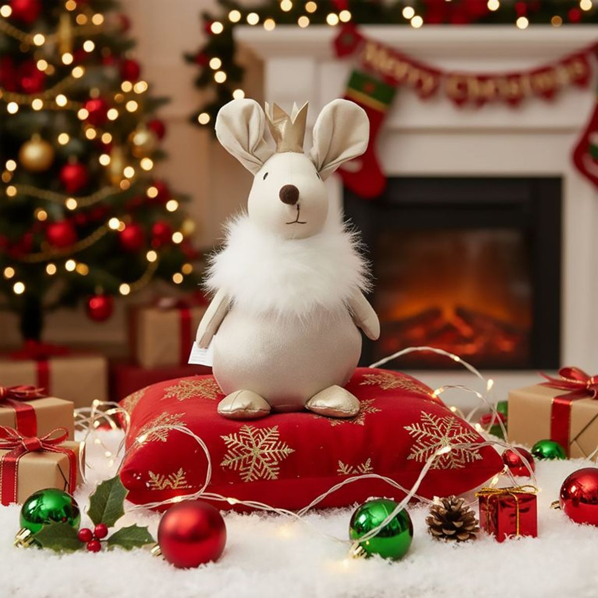 MICA - Peluche ratón navideño princesa 22cm