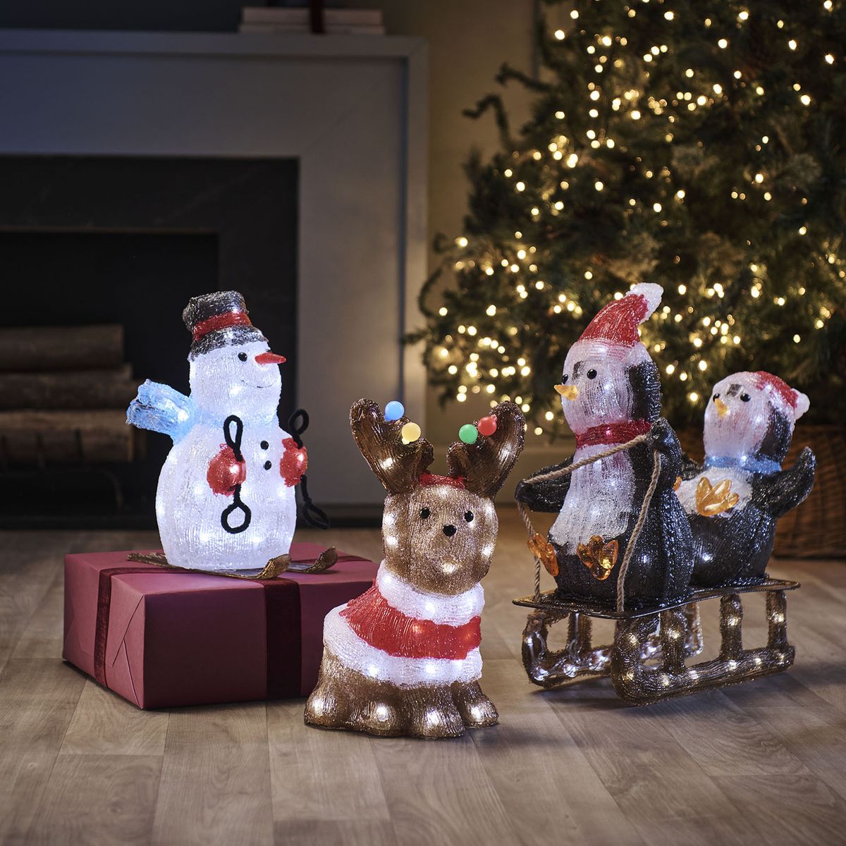 MICA - Adorno navidad luz muñeco de nieve