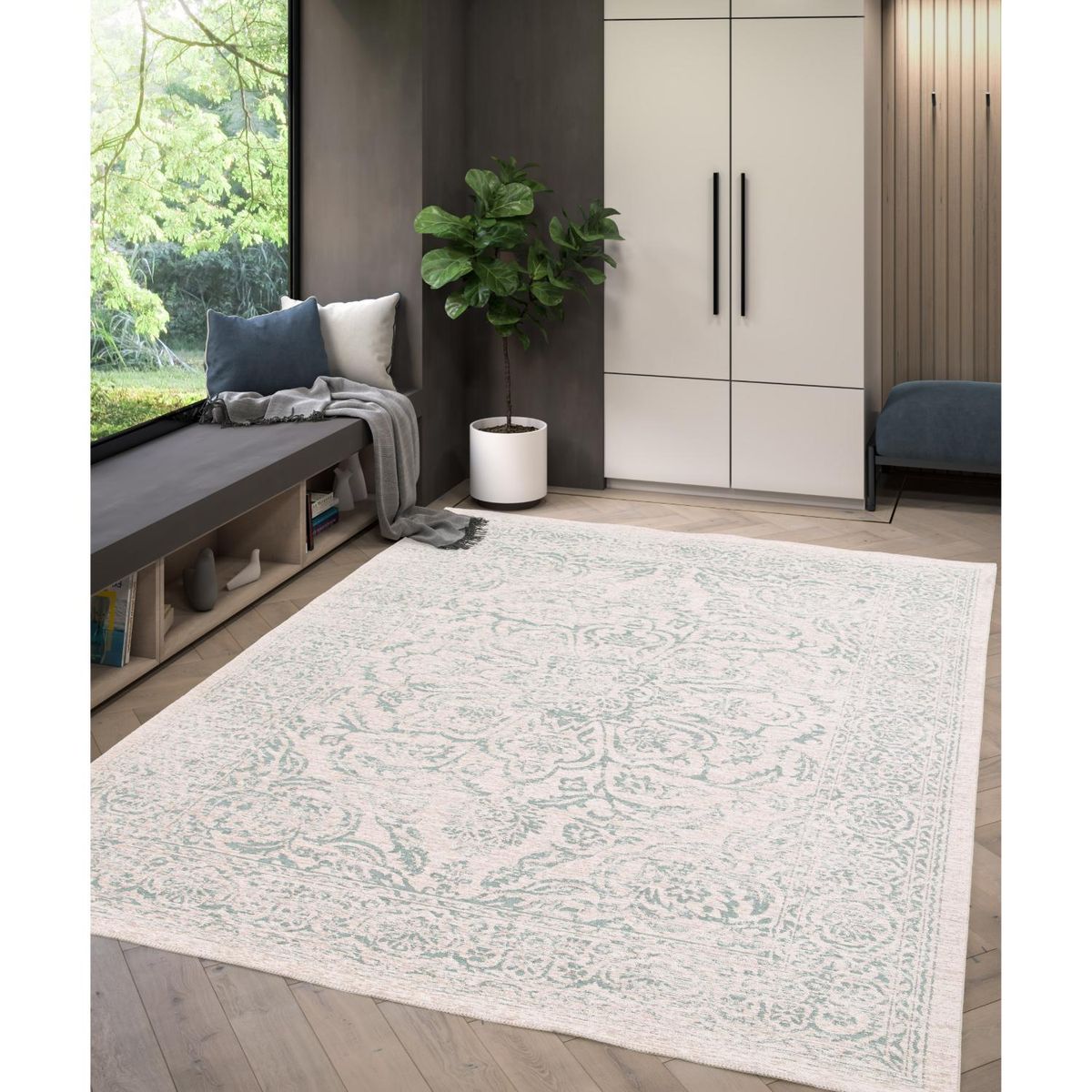 MICA - Alfombra Diseño Floral Anais Beige