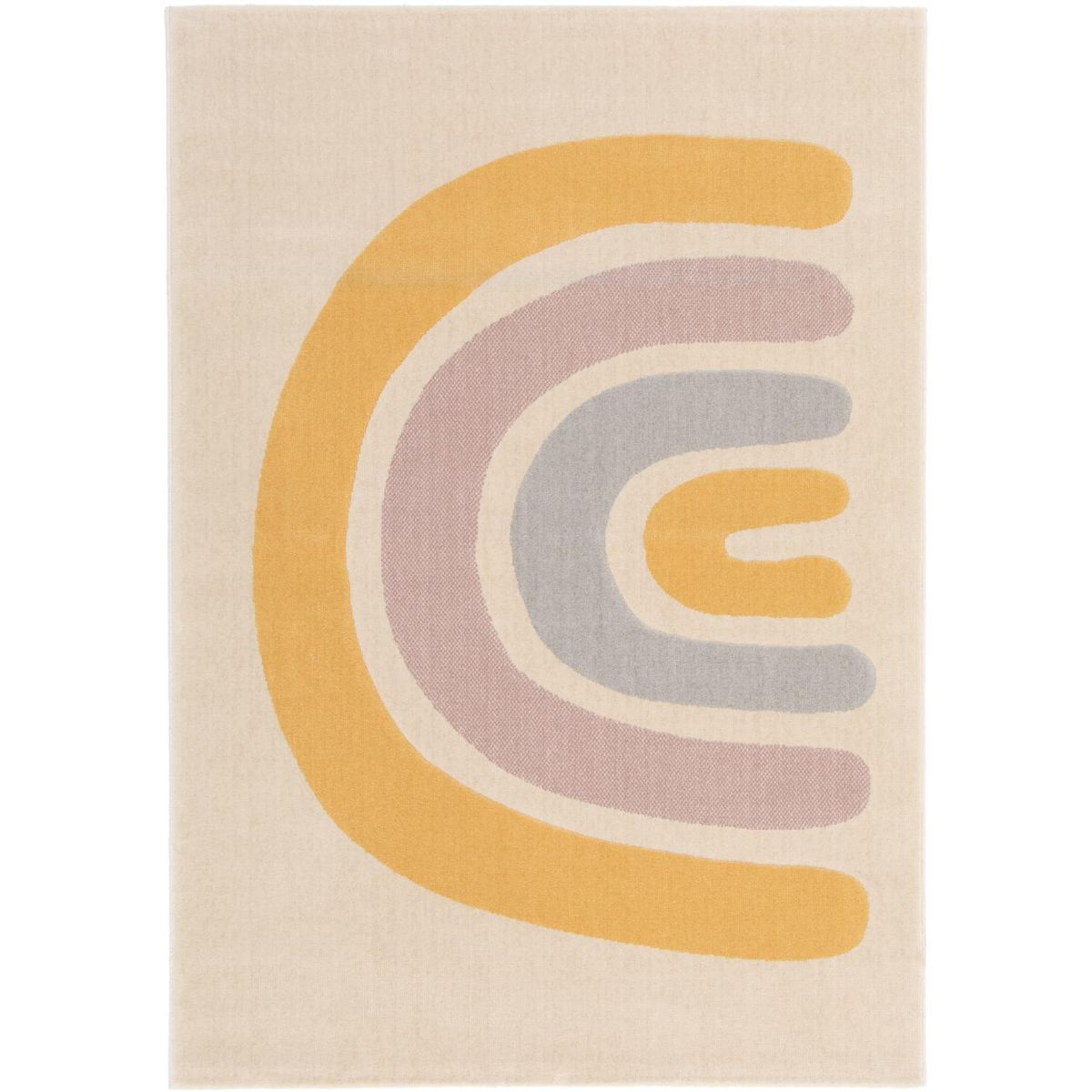 MICA - Alfombra Infantil Arcoiris Beige