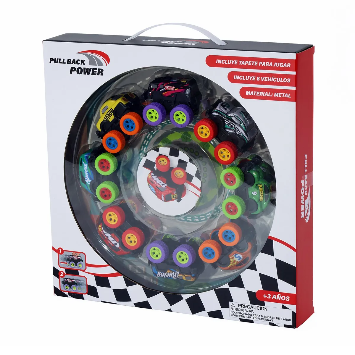 KIDS N PLAY - Pack X8 Carritos Pull Back Kids N Play