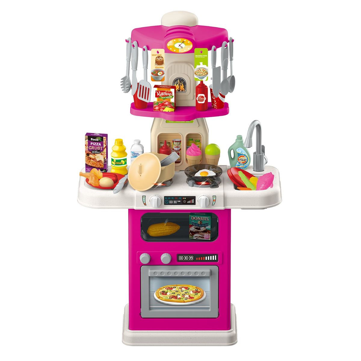 KIDS N PLAY - Juguete Cocina Pequeña Rosada 43 Piezas Kids N Play