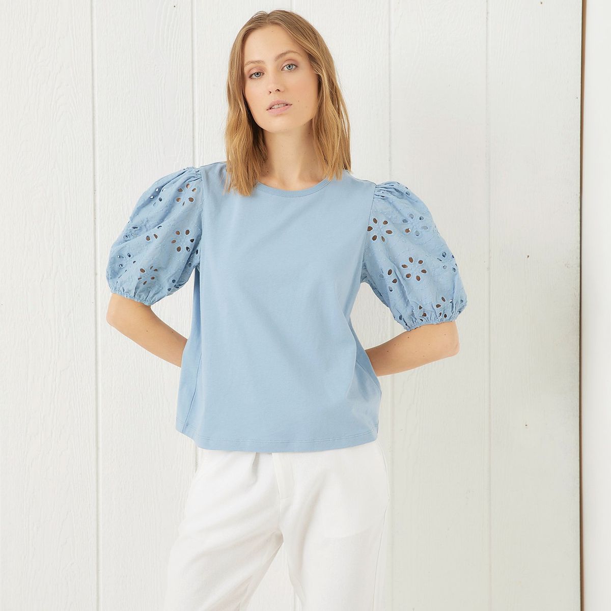 UNIVERSITY CLUB - Polo University Club Manga Globo 3/4 Algodón Mujer