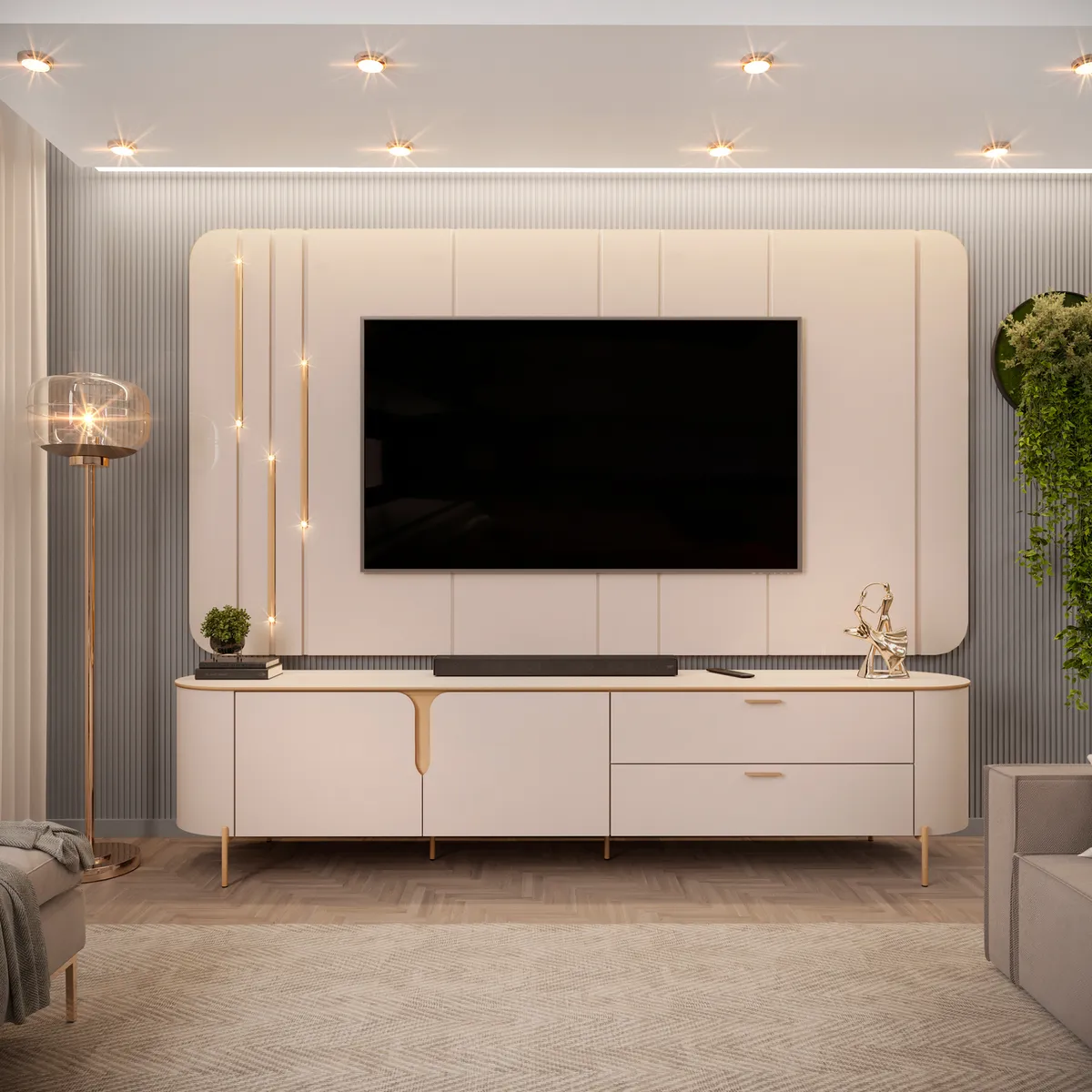 MICA - Panel Con Mesa De Tv Celine 75" 