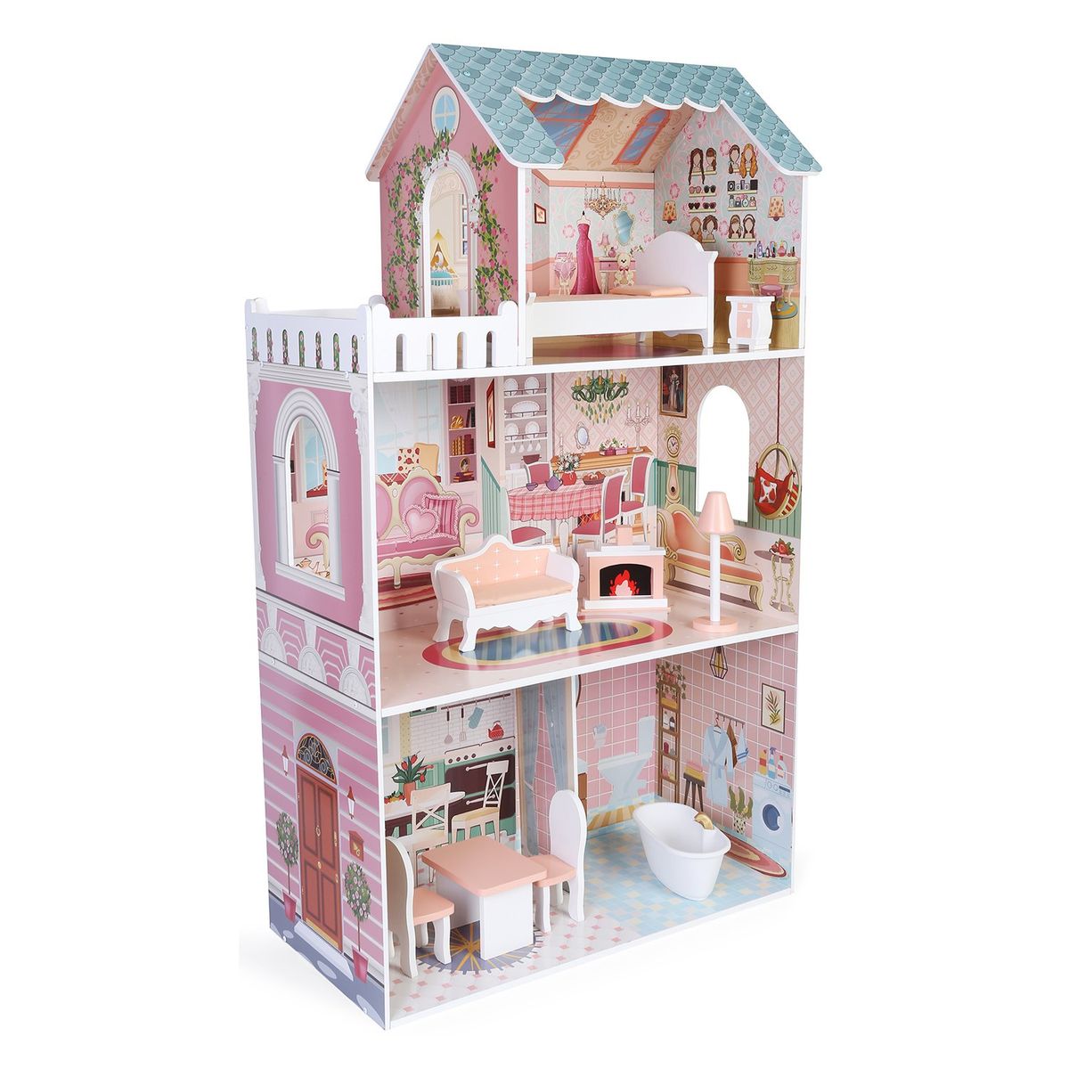 SCOOP - Juguete Casa Muñecas Madera Leia + Accesorios Scoop