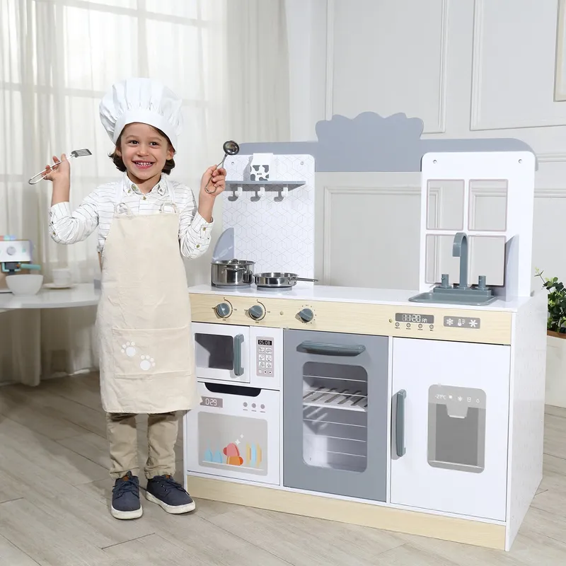 SCOOP - Juguete Cocina Niños De Madera 2 En 1 Mesa y Asientos Scoop
