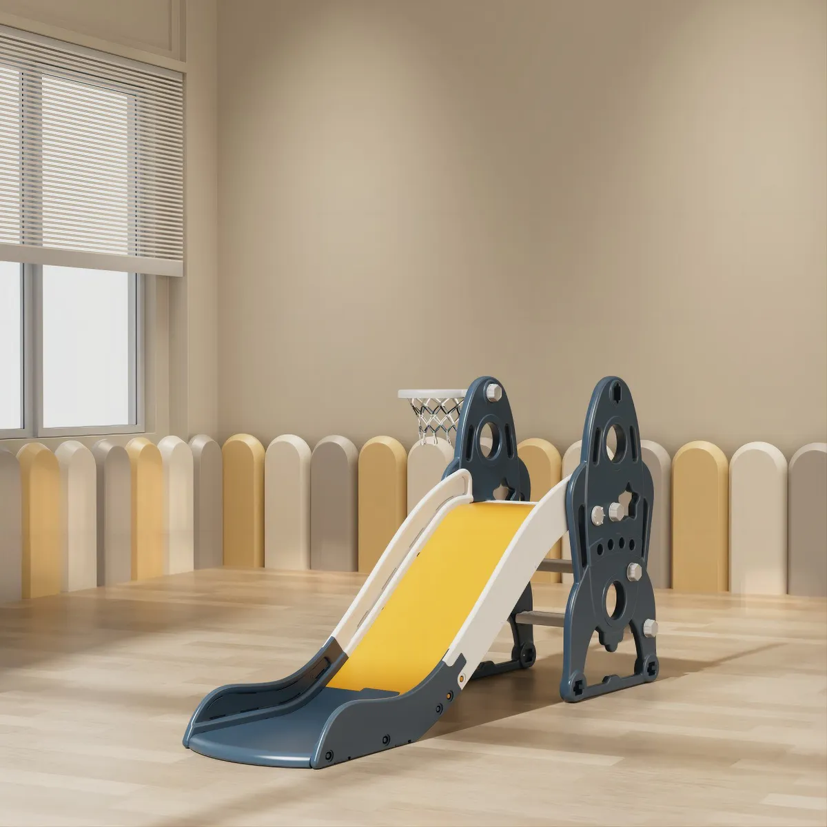 SCOOP - Tobogán Scoop Con Aro De Básquet Y Diseño De Cohete