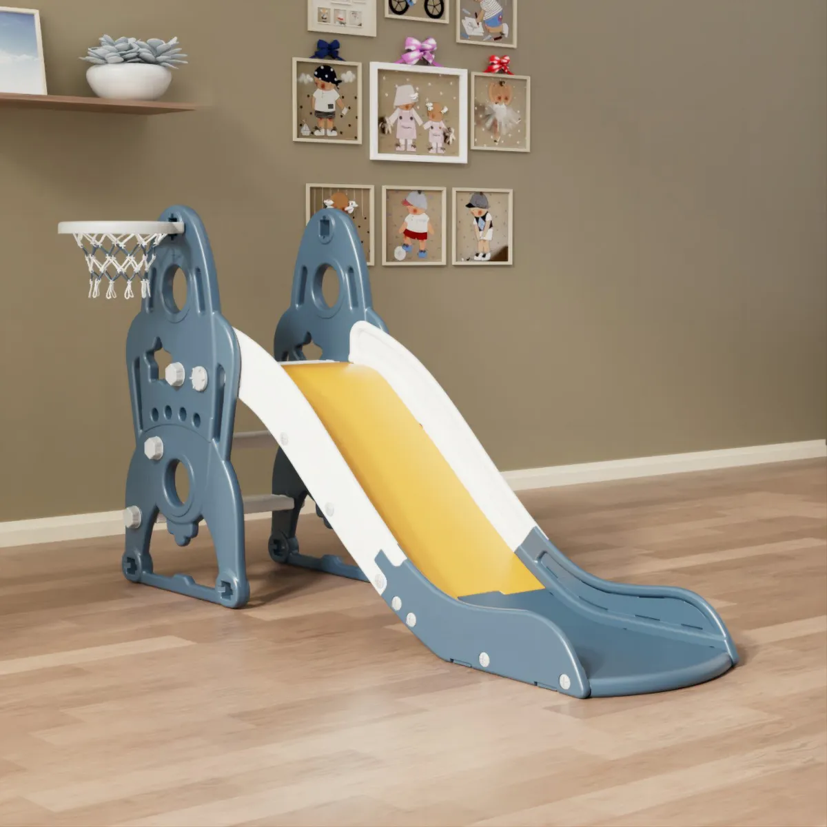 SCOOP - Tobogán Scoop Con Aro De Básquet Y Diseño De Cohete