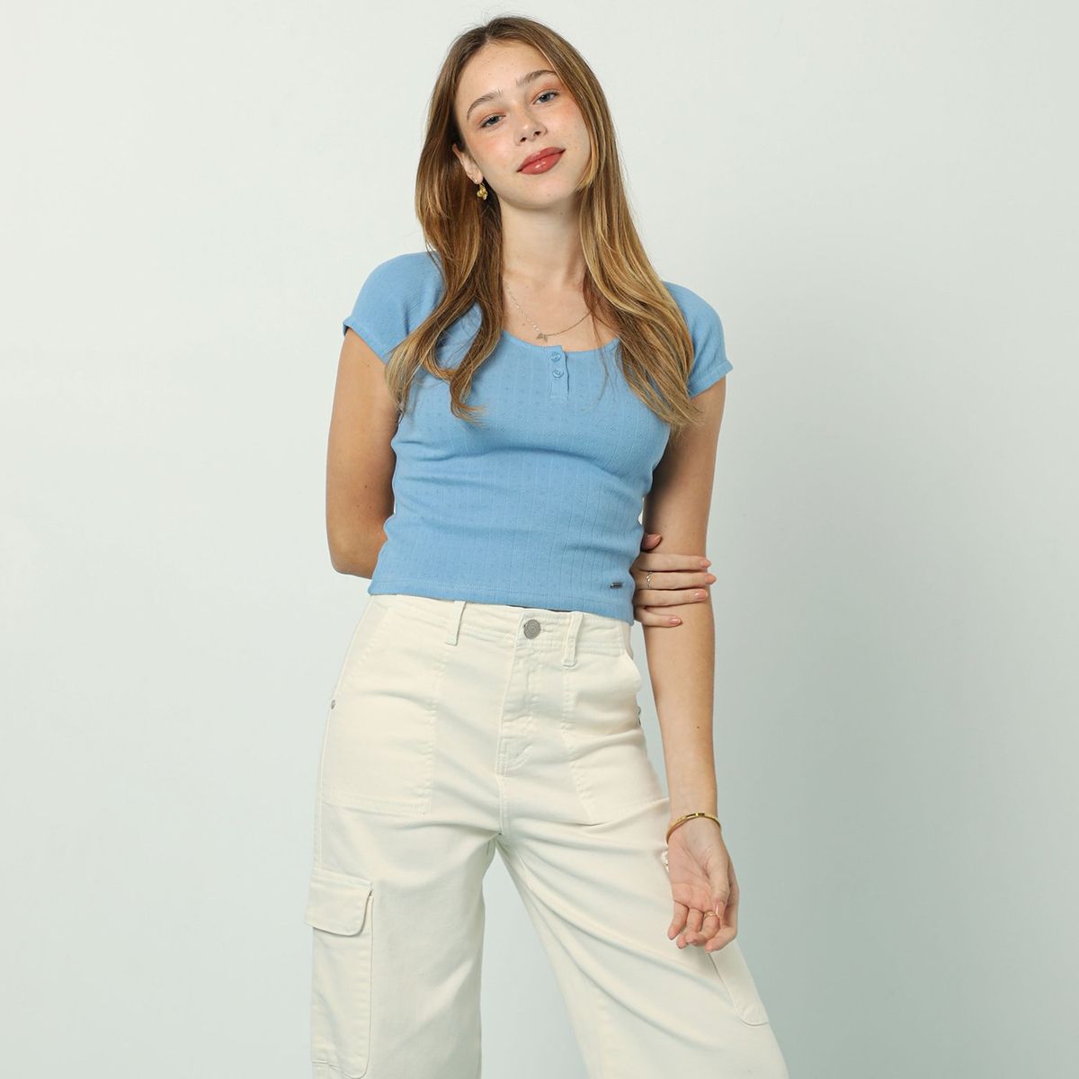 AMERICAN ABBEY - Polo American Abbey 100% Algodón Manga Corta Mujer