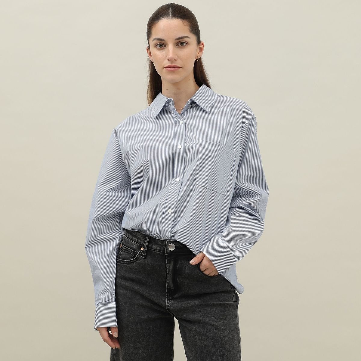 BASEMENT - Blusa Basement Manga Larga Algodón Mujer