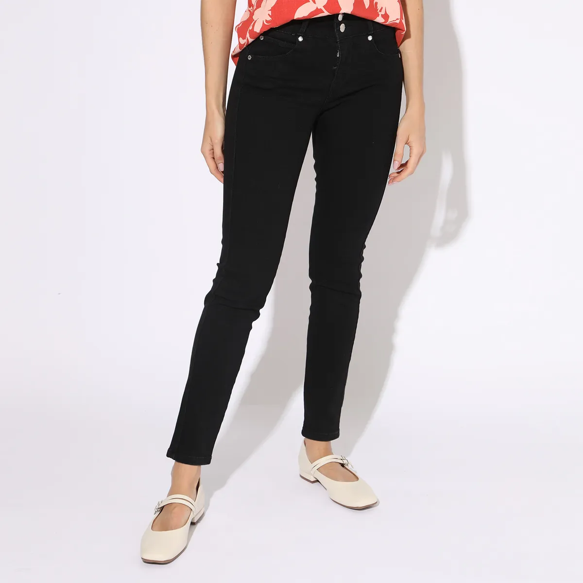 ELLE - Jean Skinny Tiro Alto Mujer Elle