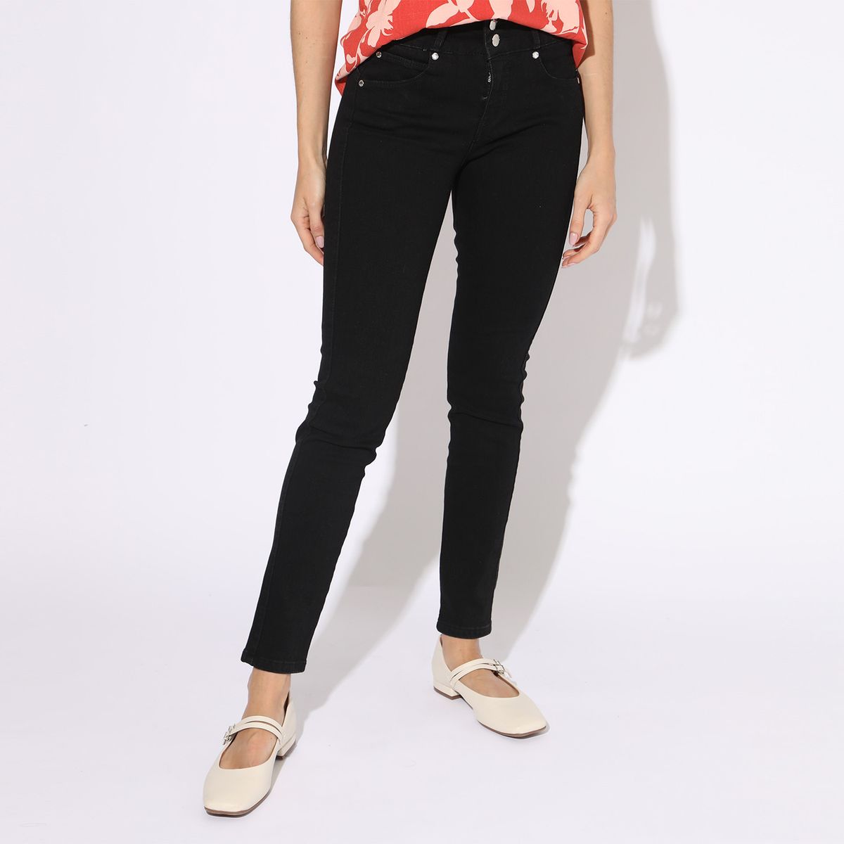 ELLE - Jean Skinny Tiro Alto Mujer Elle
