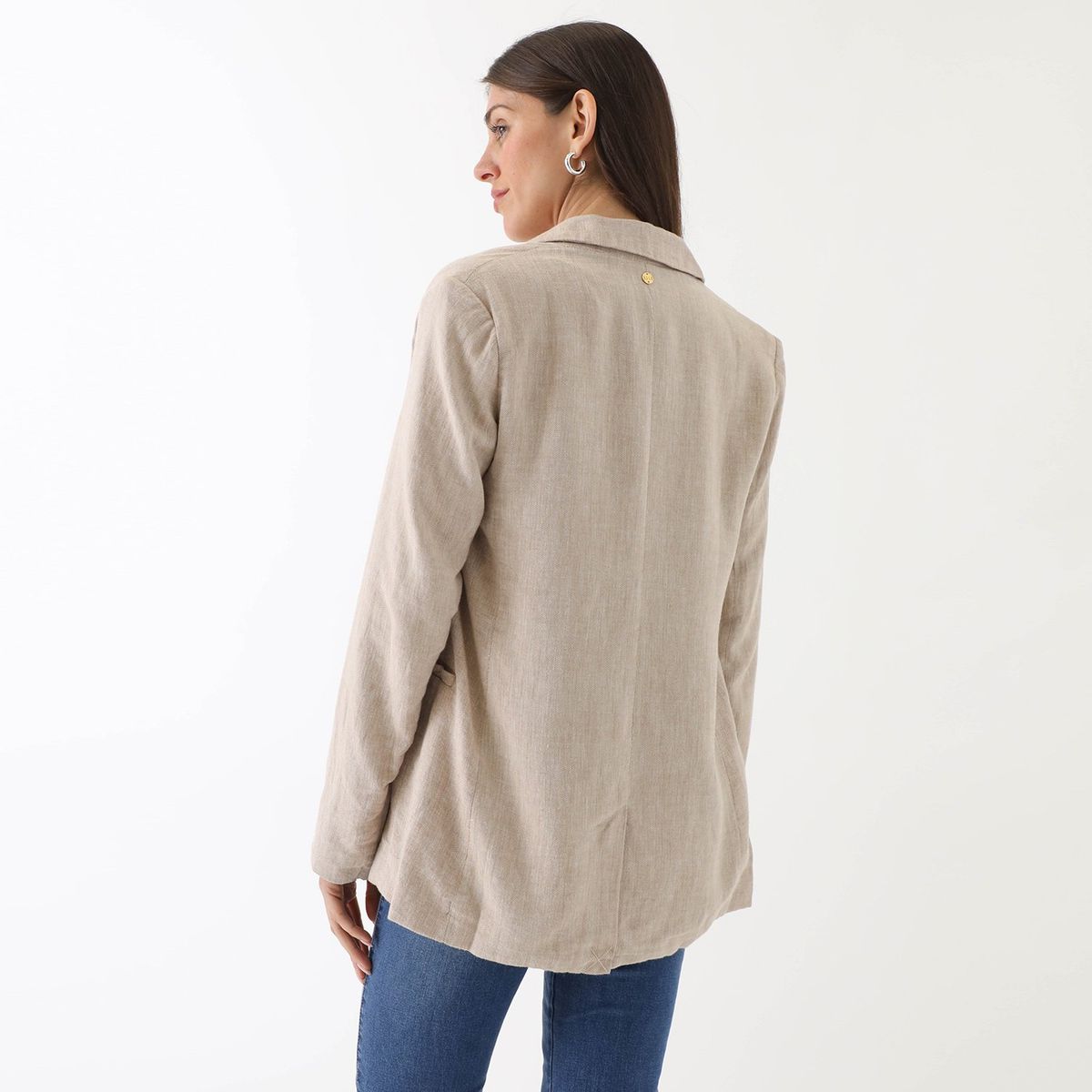 ELLE - Blazer Lino Mujer Elle