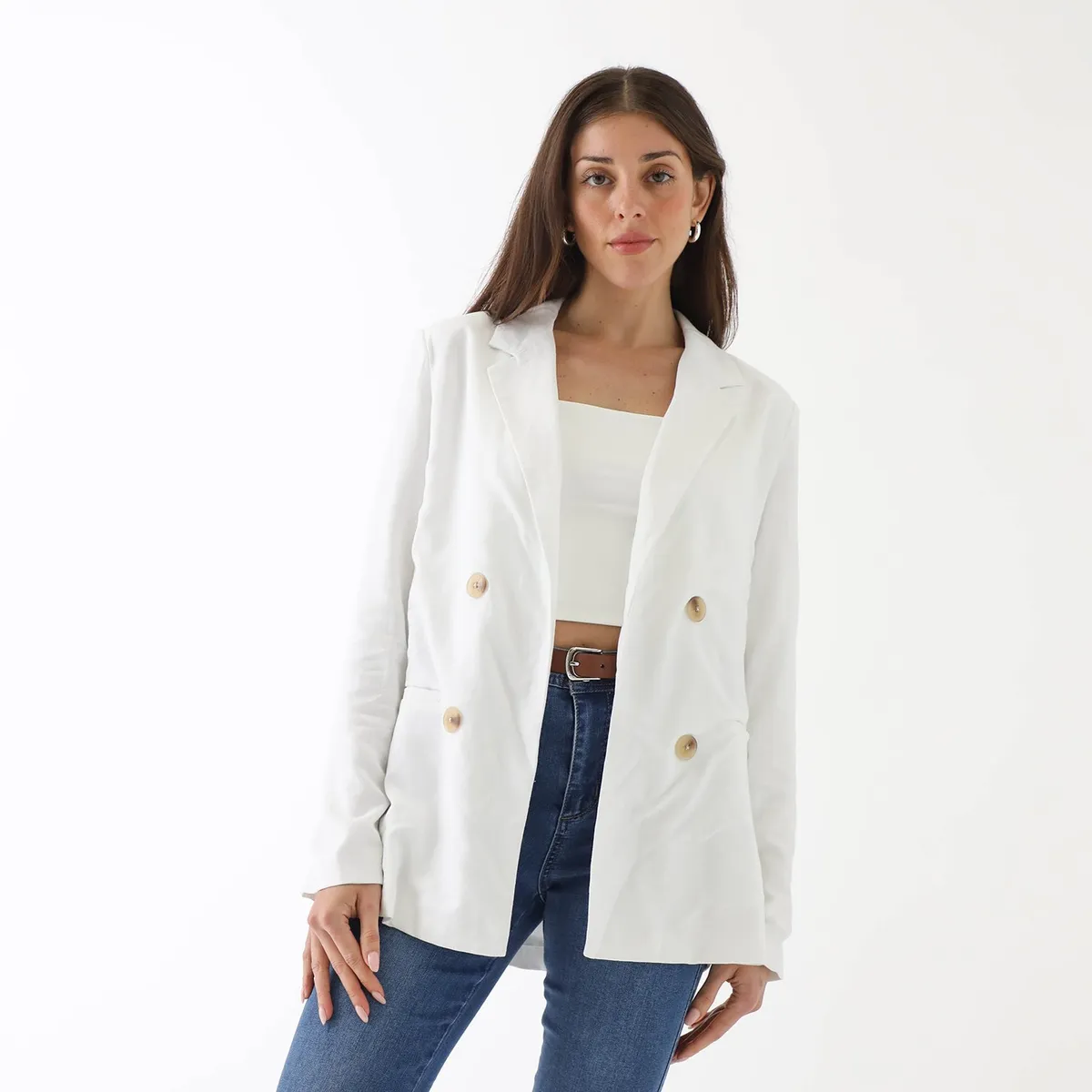 ELLE - Blazer Lino Mujer Elle