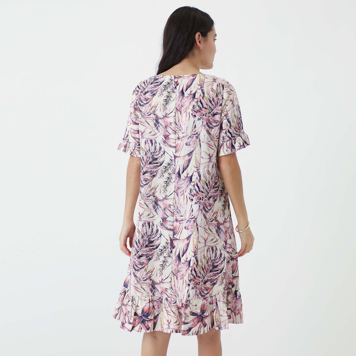 APOLOGY - Vestido Apology Cuello En V Manga Con Volantes