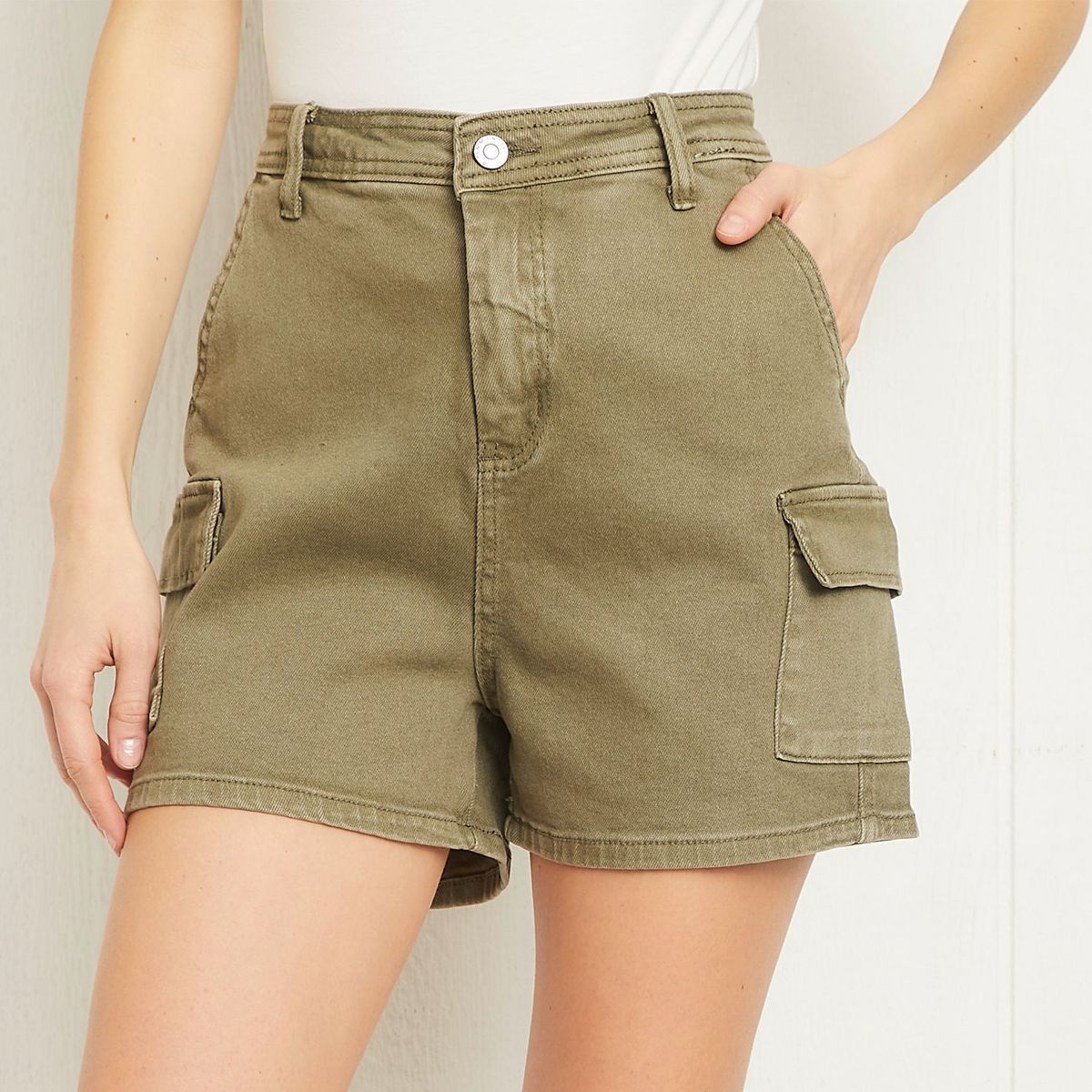 UNIVERSITY CLUB - Short Jean University Club Tiro Medio Algodón Bolsillos