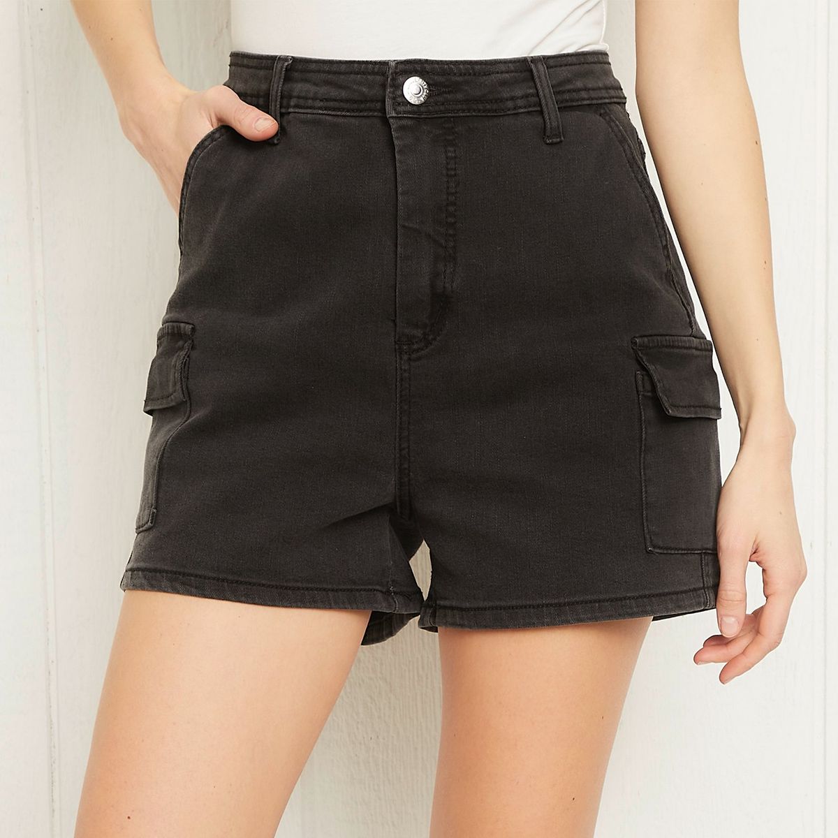 UNIVERSITY CLUB - Short Jean University Club Tiro Medio Algodón Bolsillos