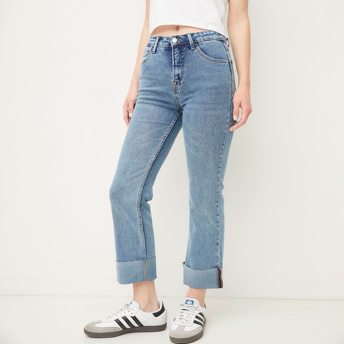 SYBILLA - Jean Straight Crop Algodón Mujer