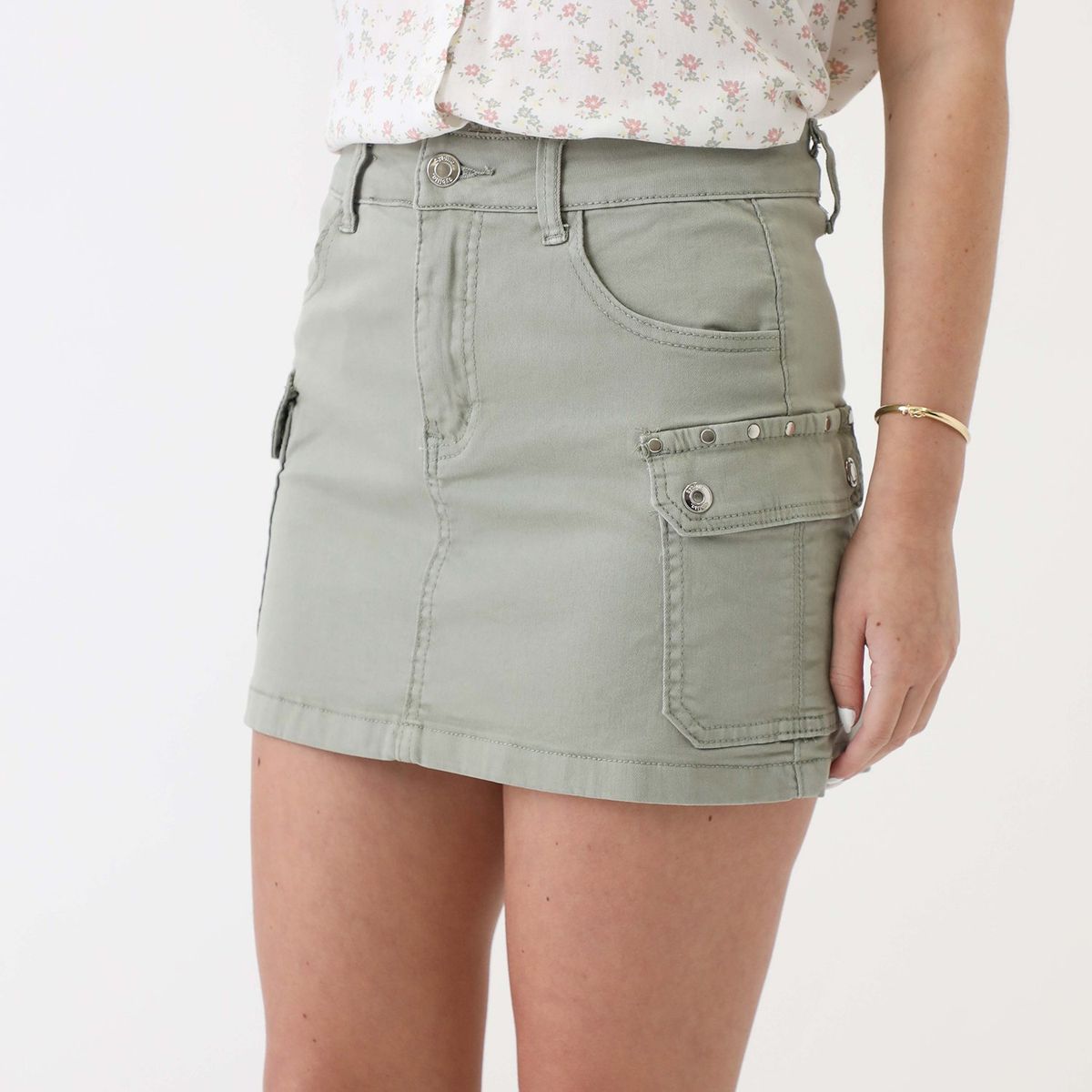 SYBILLA - Falda Jean Sybilla Casual Midi Blanca