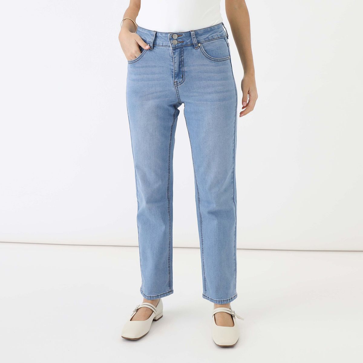 NEWPORT - Jean Straight Tiro Medio Mujer Newport