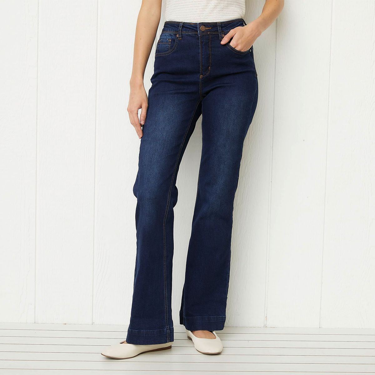 ELLE - Jean Flare Tiro Medio Mujer Elle