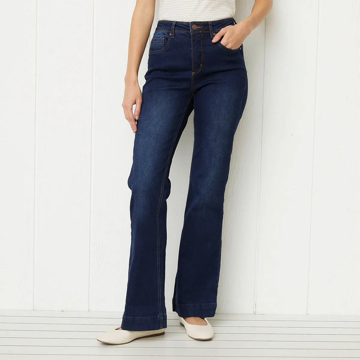 ELLE - Jean Flare Tiro Medio Mujer Elle