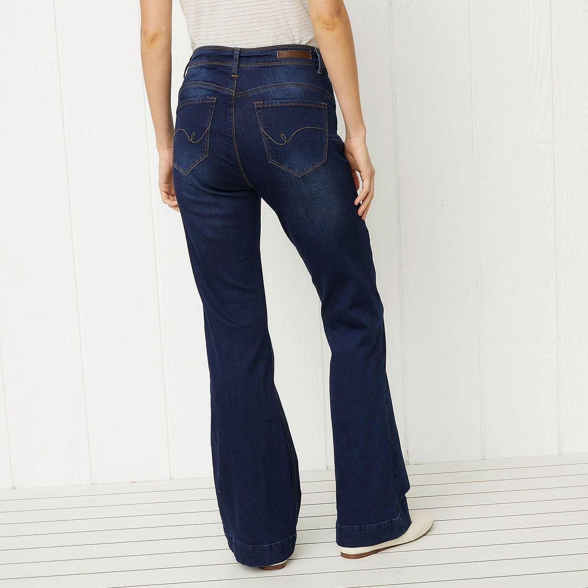 ELLE - Jean Flare Tiro Medio Mujer Elle