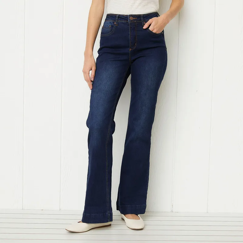 ELLE - Jean Flare Tiro Medio Mujer Elle