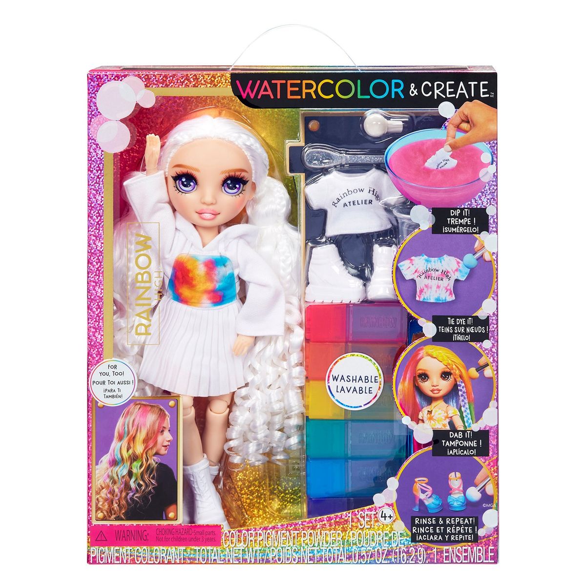 RAINBOW HIGH - Rainbow High Watercolor & Create New Theme Dolls- Brown Eyes