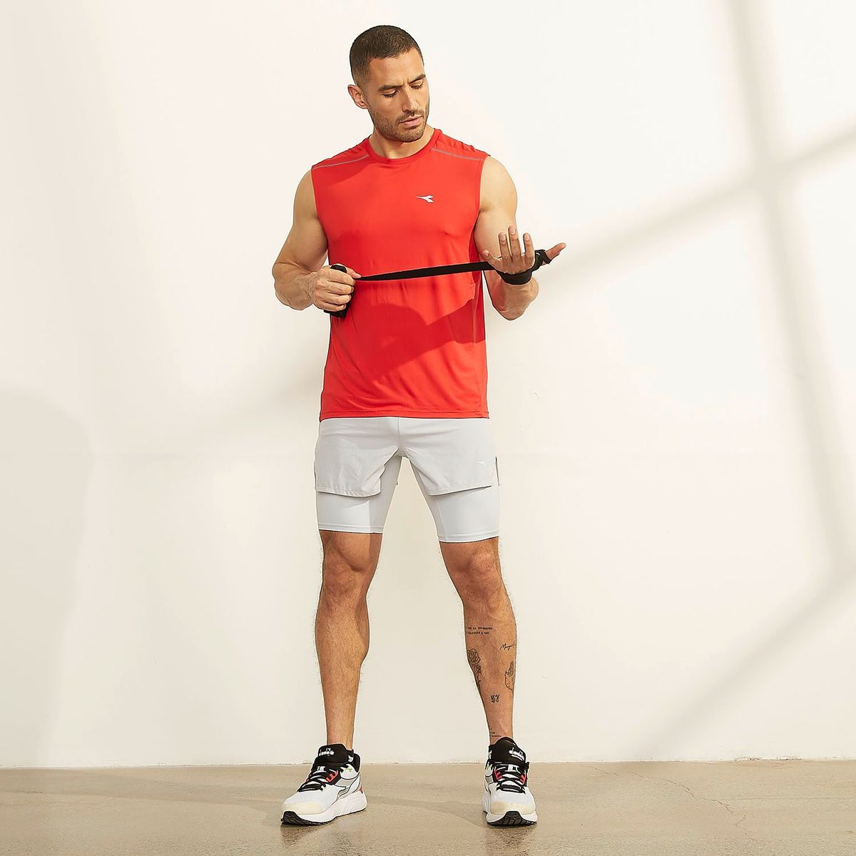 DIADORA - Short Running Con Licra 2 En 1 Diadora