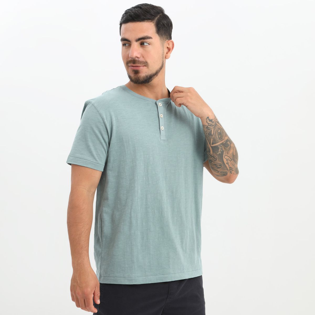 BASEMENT - Polo Basement 100% Algodón Manga Corta Cuello Con Botones