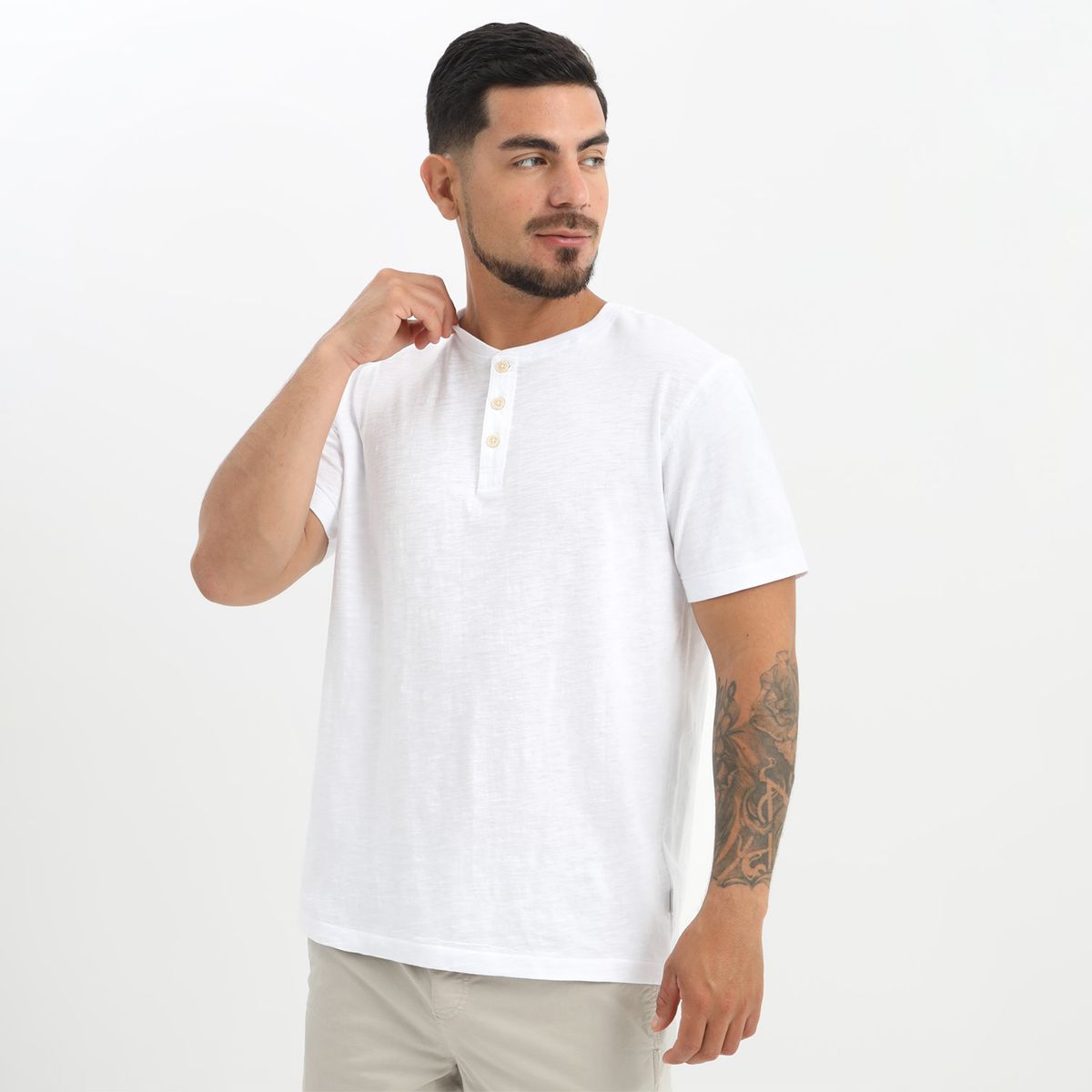 BASEMENT - Polo Basement 100% Algodón Manga Corta Cuello Con Botones