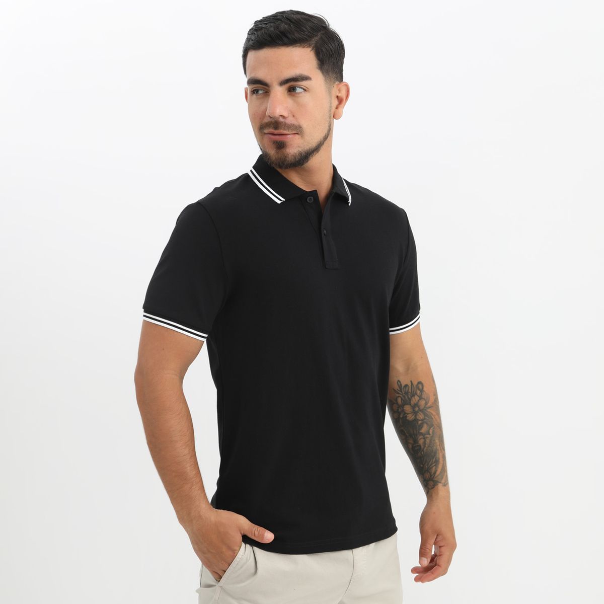 BASEMENT - Polo Basement Manga Corta Algodón Cuello