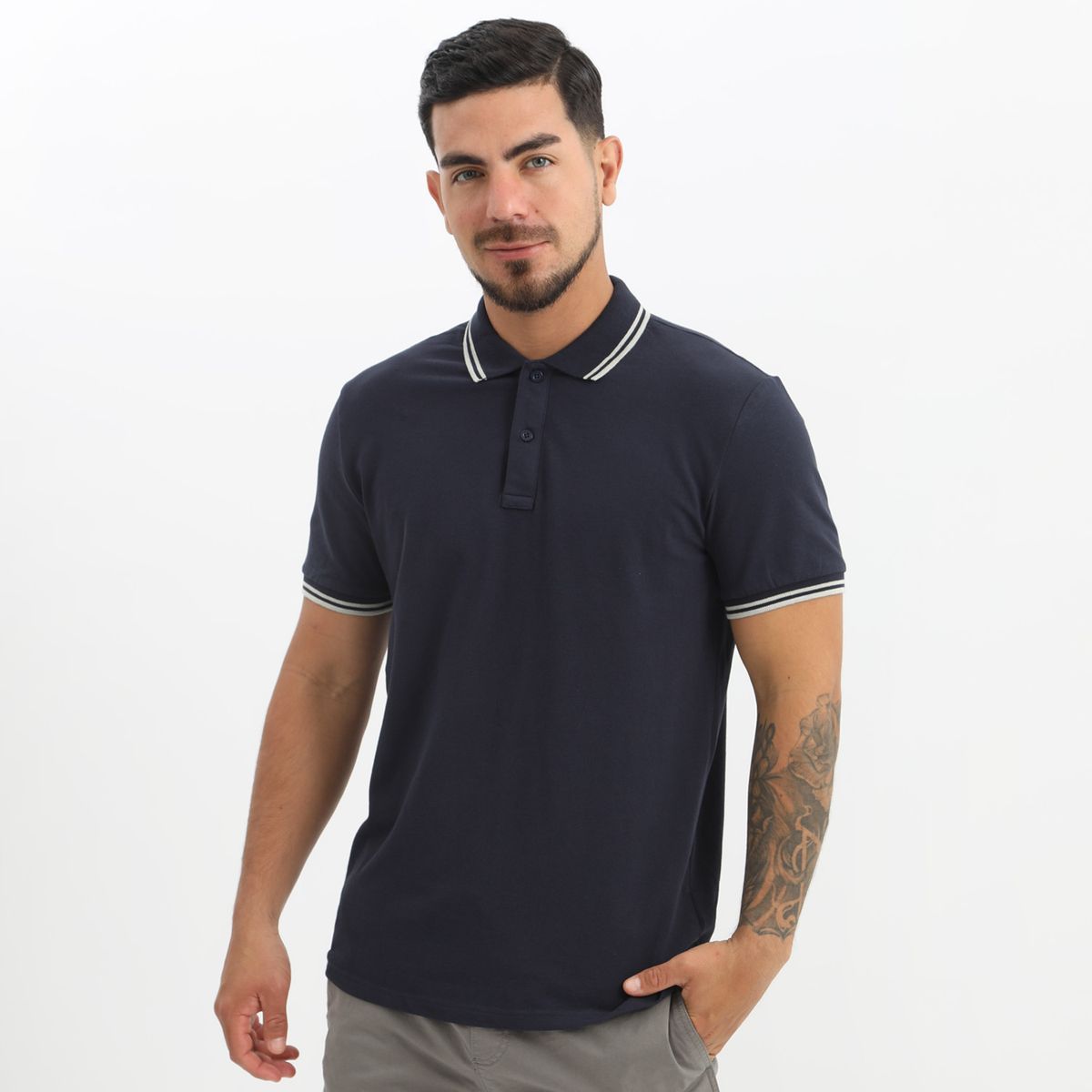 BASEMENT - Polo Basement Manga Corta Algodón Cuello