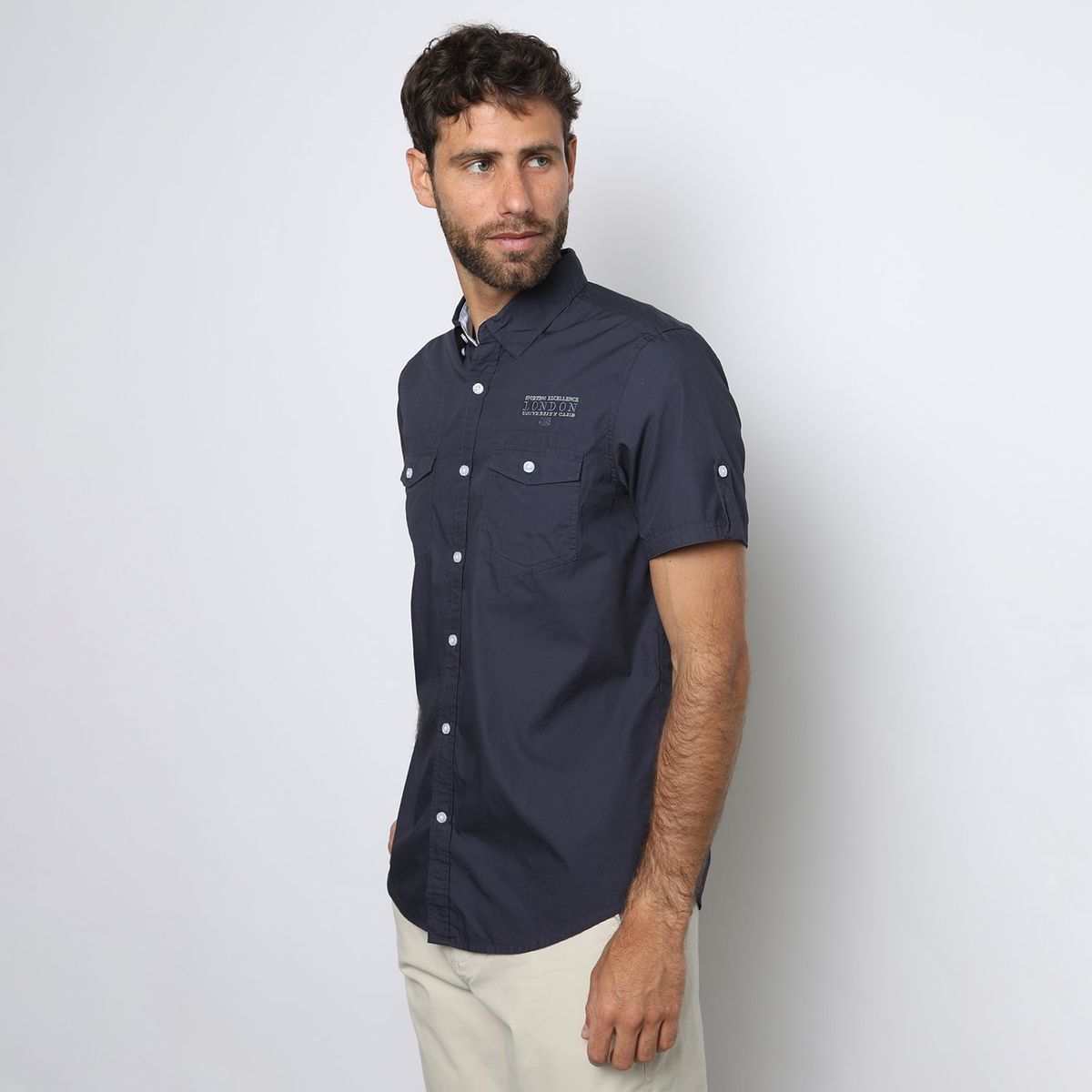 UNIVERSITY CLUB - Camisa Manga Corta 100% Algodón Hombre University Club 