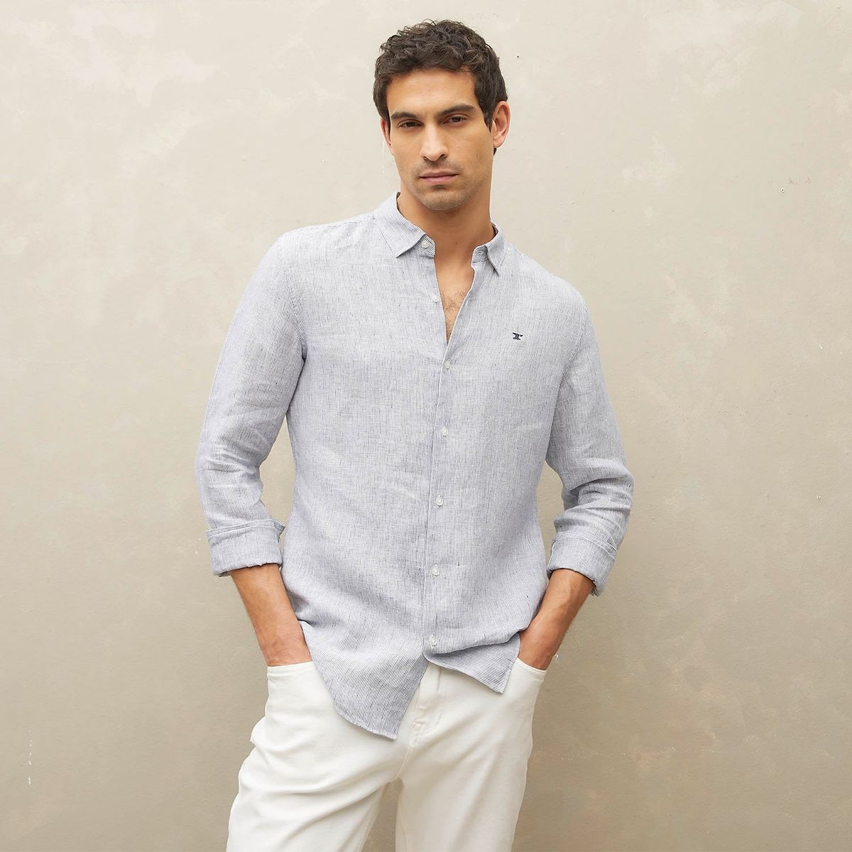 WOLF&HANK - Camisa 100% Lino Hombre Wolf&hank