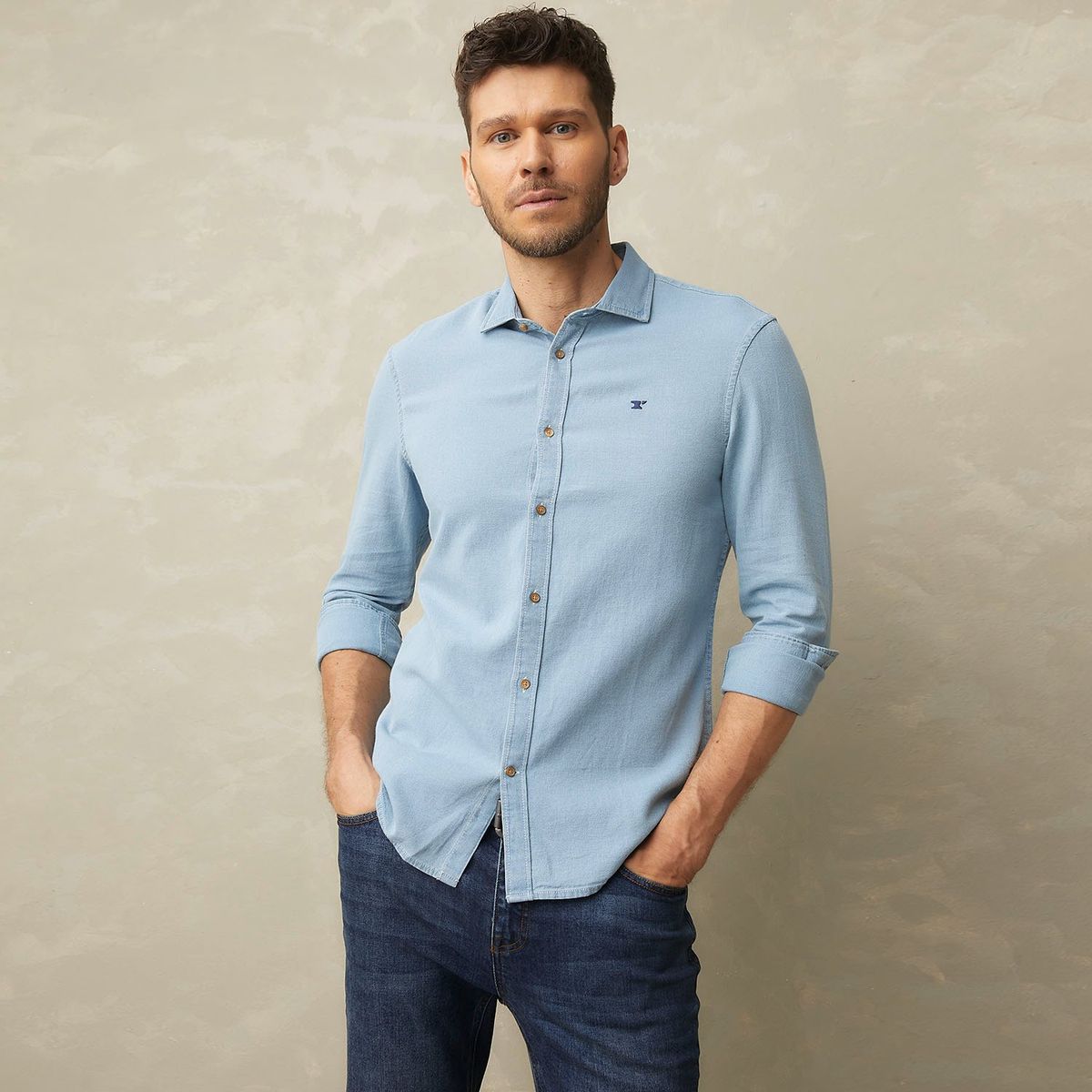 WOLF&HANK - Camisa 100% Algodón Hombre Wolf&hank