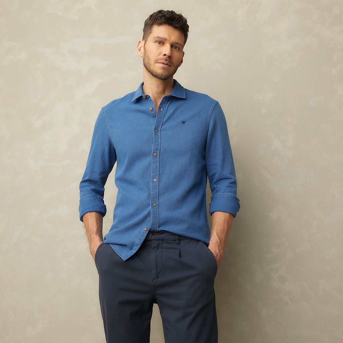 WOLF&HANK - Camisa 100% Algodón Hombre Wolf&hank