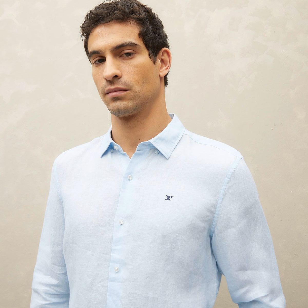 WOLF&HANK - Camisa Manga Larga 100% Lino Hombre Wolf&Hank