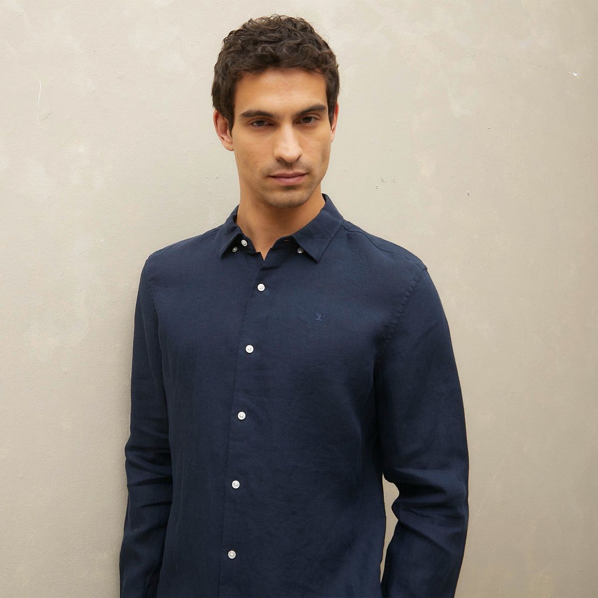 WOLF&HANK - Camisa Manga Larga 100% Lino Hombre Wolf&Hank