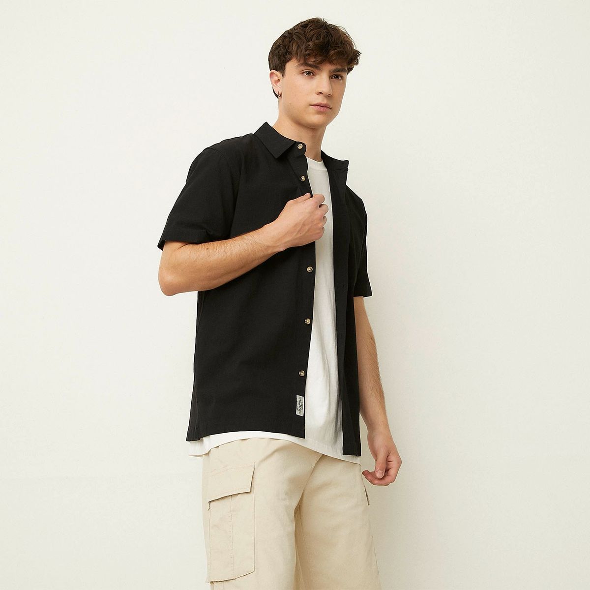 BEARCLIFF - Camisa Bearcliff Manga Corta Clásica 100% Algodón