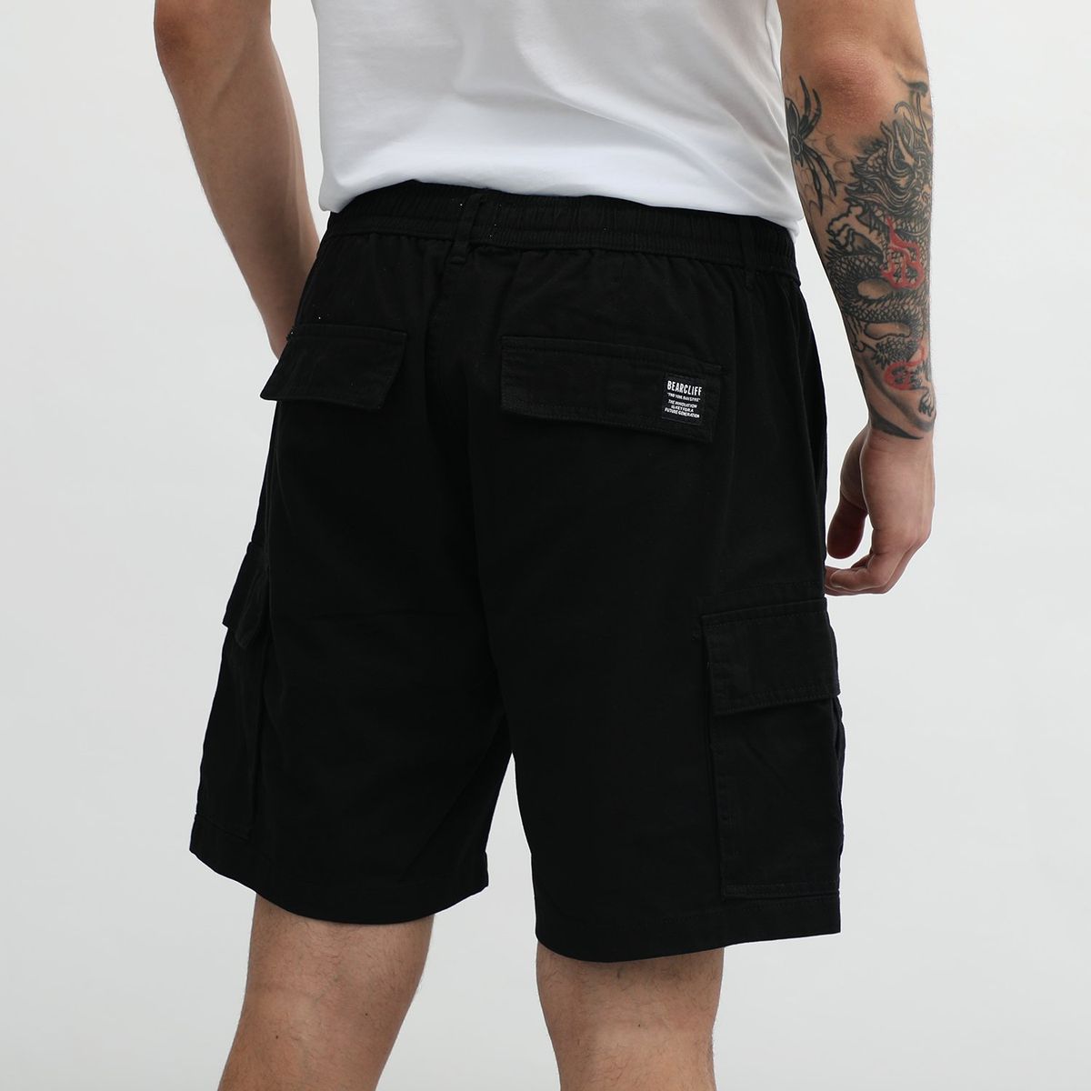 BEARCLIFF - Short Bearcliff 100% Algodón - Bolsillos Cargo - Diseño Liso