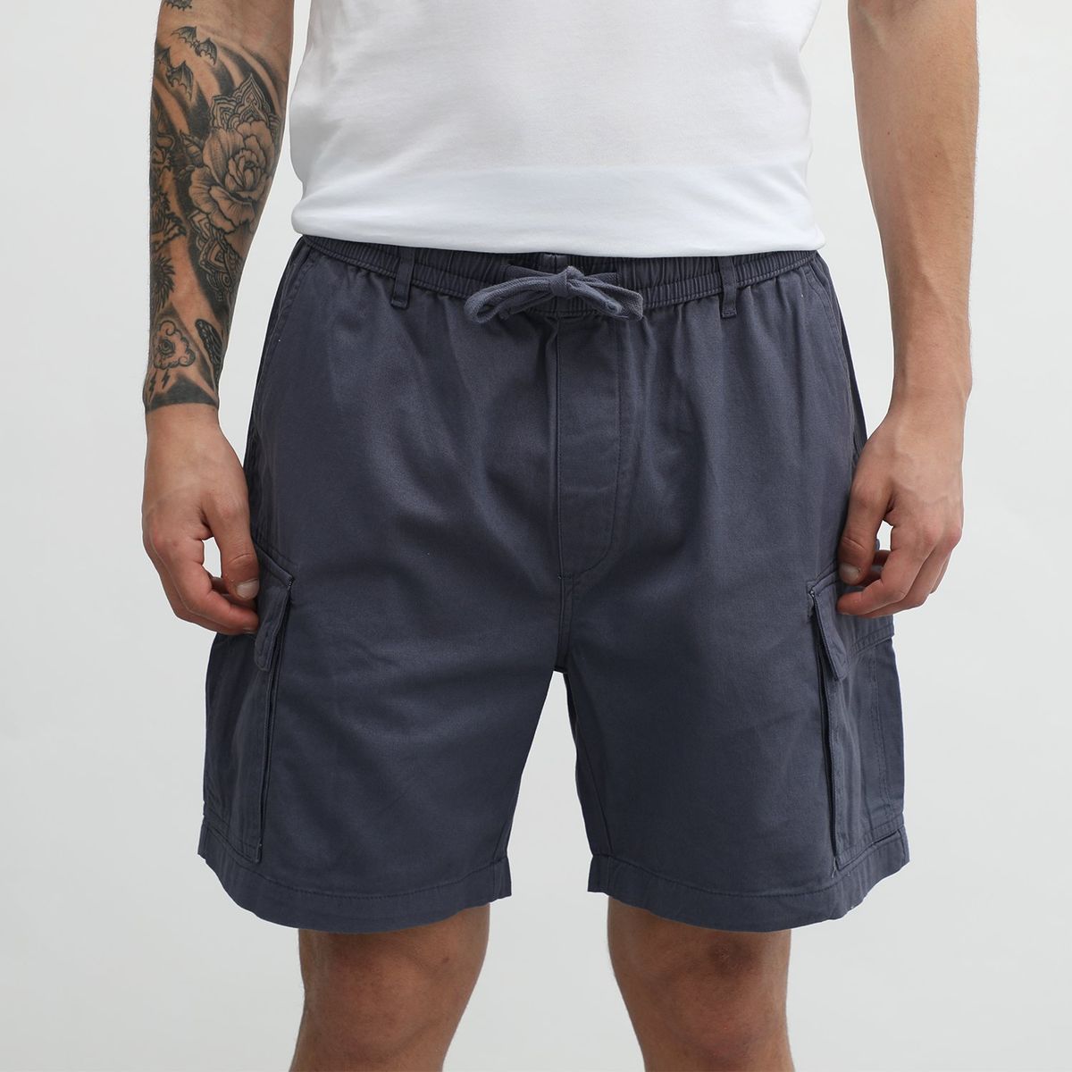 BEARCLIFF - Short Bearcliff 100% Algodón - Bolsillos Cargo - Diseño Liso
