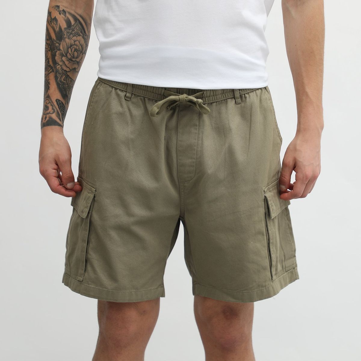 BEARCLIFF - Short Bearcliff 100% Algodón - Bolsillos Cargo - Diseño Liso