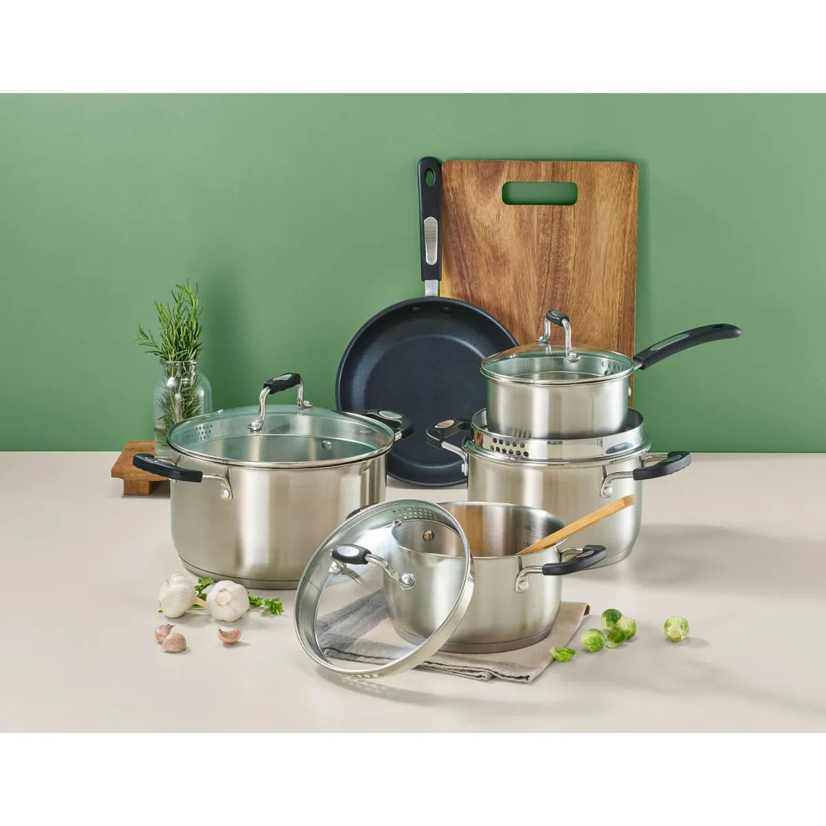 WURDEN - Juego De Ollas 9 Piezas Acero Inoxidable New Munk