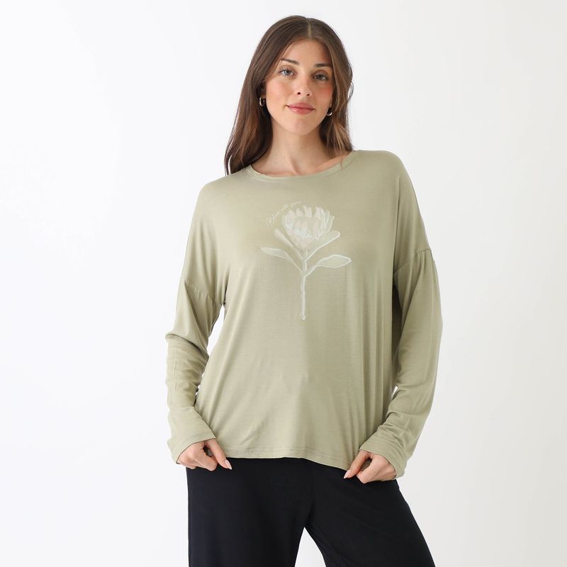 BLU - Polo Pijama Manga Larga Mujer Blu