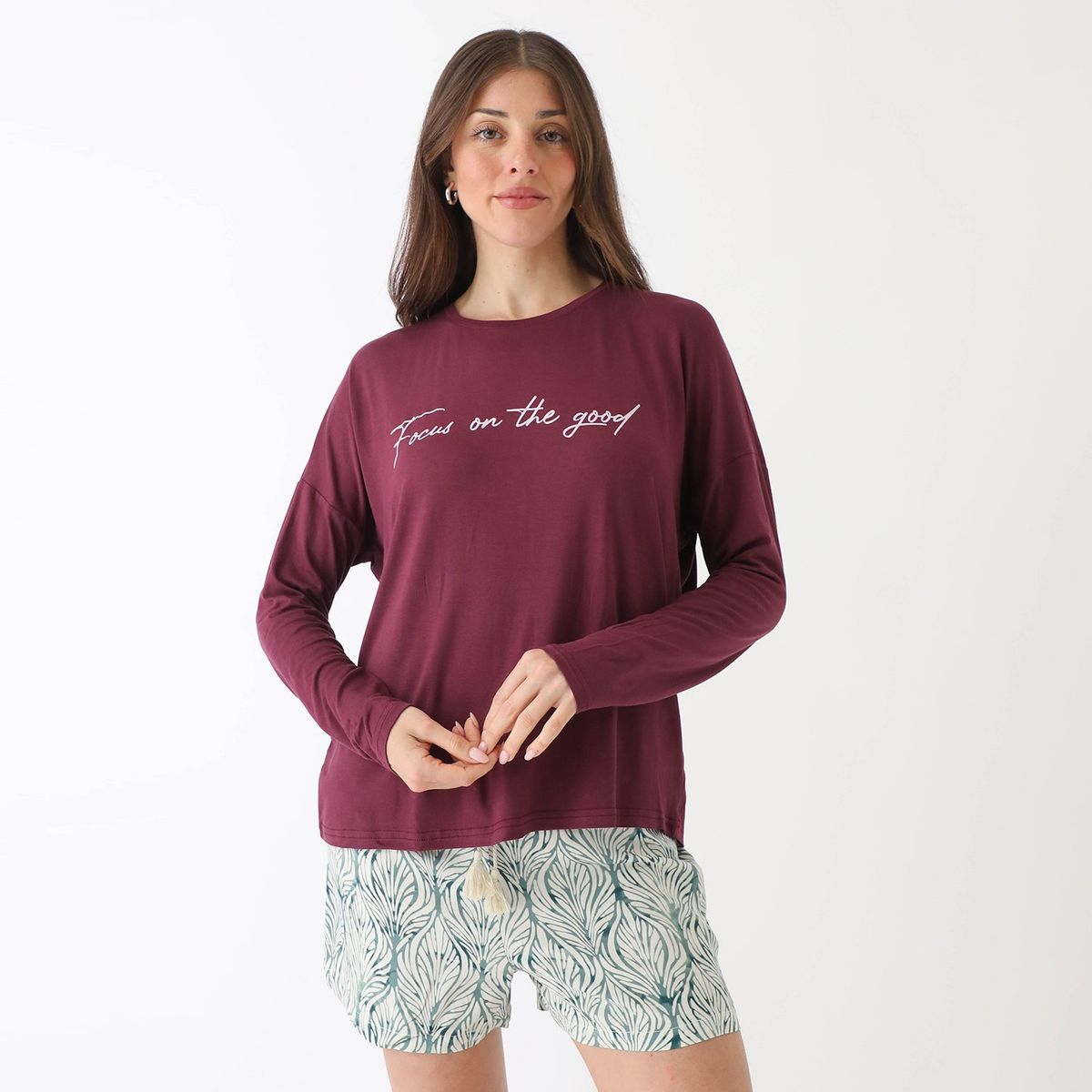 BLU - Polo Pijama Manga Larga Mujer Blu