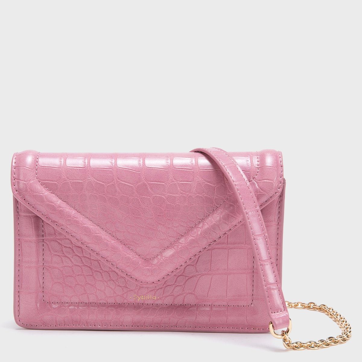 SYBILLA - CrossBody Sybilla Beige Con Textura Tipo Piel De Cocodrilo