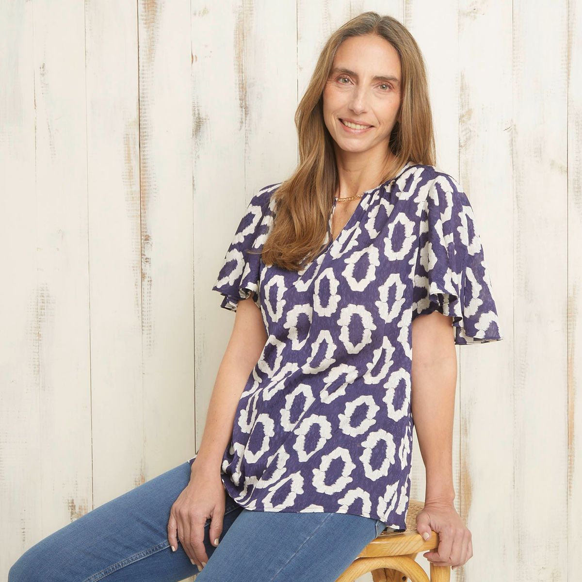 STEFANO COCCI - Blusa Stefano Cocci Manga Corta Estampada